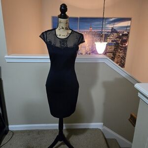 Navy Blue Lace Top Dress by Guess